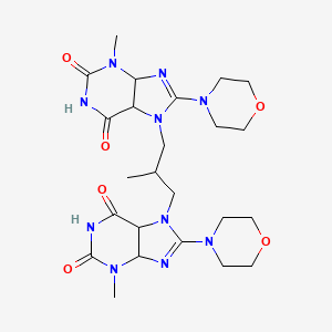molecular formula C24H32N10O6 B2440136 3-methyl-7-(2-{[3-methyl-8-(morpholin-4-yl)-2,6-dioxo-2,3,6,7-tetrahydro-1H-purin-7-yl]methyl}propyl)-8-(morpholin-4-yl)-2,3,6,7-tetrahydro-1H-purine-2,6-dione CAS No. 1795304-19-6
