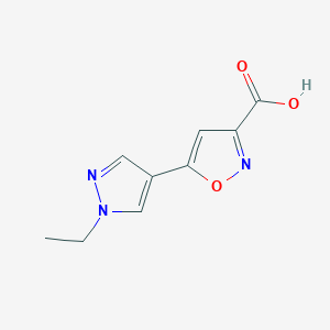 B2440138 5-(1-Ethyl-1H-pyrazol-4-yl)-isoxazole-3-carboxylic acid CAS No. 957487-31-9