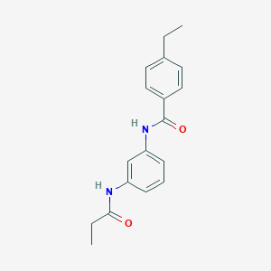 molecular formula C18H20N2O2 B244014 4-ethyl-N-[3-(propanoylamino)phenyl]benzamide 