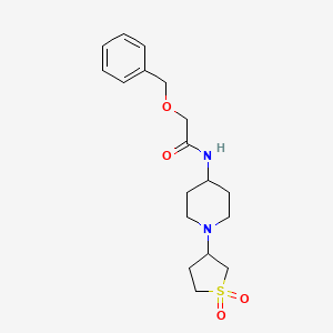 molecular formula C18H26N2O4S B2440143 2-(benzyloxy)-N-(1-(1,1-dioxidotetrahydrothiophen-3-yl)piperidin-4-yl)acetamide CAS No. 2034535-73-2