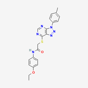 molecular formula C21H20N6O2S B2440145 N-(4-乙氧基苯基)-2-((3-(对甲苯基)-3H-[1,2,3]三唑并[4,5-d]嘧啶-7-基)硫代)乙酰胺 CAS No. 863459-42-1
