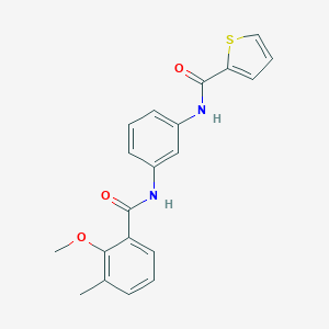 molecular formula C20H18N2O3S B244015 N-{3-[(2-methoxy-3-methylbenzoyl)amino]phenyl}-2-thiophenecarboxamide 