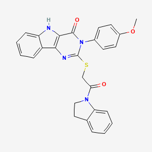 2-((2-(indolin-1-yl)-2-oxoethyl)thio)-3-(4-methoxyphenyl)-3H-pyrimido[5,4-b]indol-4(5H)-one