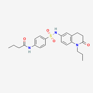 molecular formula C22H27N3O4S B2440166 N-(4-{[(2-oxo-1-propyl-1,2,3,4-tetrahydroquinolin-6-yl)amino]sulfonyl}phenyl)butanamide CAS No. 951472-29-0