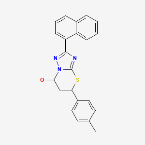 molecular formula C22H17N3OS B2440168 2-(萘-1-基)-5-(对甲苯基)-5H-[1,2,4]三唑并[5,1-b][1,3]噻嗪-7(6H)-酮 CAS No. 442557-40-6