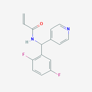 molecular formula C15H12F2N2O B2440174 N-[(2,5-difluorophenyl)(pyridin-4-yl)methyl]prop-2-enamide CAS No. 2094444-71-8