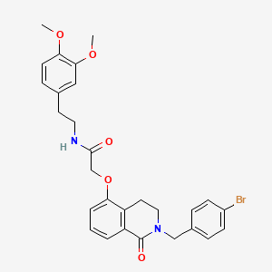 molecular formula C28H29BrN2O5 B2440176 2-((2-(4-溴苄基)-1-氧代-1,2,3,4-四氢异喹啉-5-基)氧基)-N-(3,4-二甲氧基苯乙基)乙酰胺 CAS No. 850904-41-5