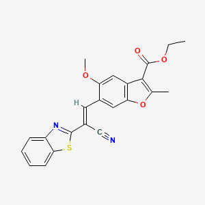 (E)-ethyl 6-(2-(benzo[d]thiazol-2-yl)-2-cyanovinyl)-5-methoxy-2-methylbenzofuran-3-carboxylate