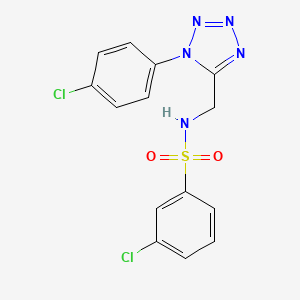 3-chloro-N-((1-(4-chlorophenyl)-1H-tetrazol-5-yl)methyl)benzenesulfonamide