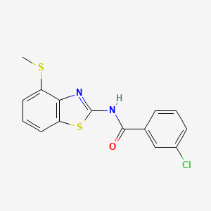 molecular formula C15H11ClN2OS2 B2440199 3-chloro-N-(4-(methylthio)benzo[d]thiazol-2-yl)benzamide CAS No. 922677-15-4