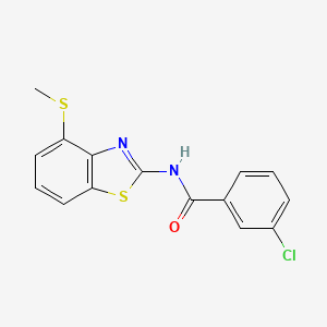 molecular formula C15H11ClN2OS2 B2440199 3-cloro-N-(4-(metiltio)benzo[d]tiazol-2-il)benzamida CAS No. 922677-15-4