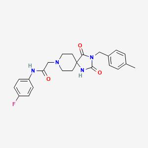 molecular formula C23H25FN4O3 B2440204 N-(4-fluorophenyl)-2-(3-(4-methylbenzyl)-2,4-dioxo-1,3,8-triazaspiro[4.5]decan-8-yl)acetamide CAS No. 923174-76-9