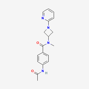 molecular formula C18H20N4O2 B2440209 4-Acetamido-N-methyl-N-(1-pyridin-2-ylazetidin-3-yl)benzamide CAS No. 2415531-31-4