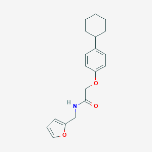 molecular formula C19H23NO3 B244021 2-(4-cyclohexylphenoxy)-N-(2-furylmethyl)acetamide 