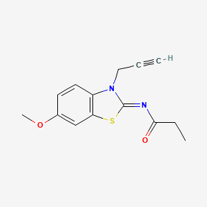 molecular formula C14H14N2O2S B2440219 (Z)-N-(6-甲氧基-3-(丙-2-炔-1-基)苯并[d]噻唑-2(3H)-亚甲基)丙酰胺 CAS No. 865183-12-6