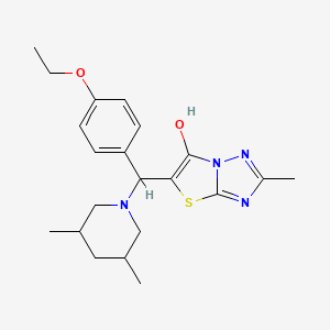 molecular formula C21H28N4O2S B2440225 5-((3,5-二甲基哌啶-1-基)(4-乙氧基苯基)甲基)-2-甲基噻唑并[3,2-b][1,2,4]三唑-6-醇 CAS No. 1009230-52-7