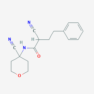 molecular formula C17H19N3O2 B2440226 2-Cyano-N-(4-cyanooxan-4-yl)-4-phenylbutanamide CAS No. 2418718-79-1