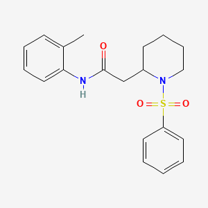 molecular formula C20H24N2O3S B2440228 2-(1-(phenylsulfonyl)piperidin-2-yl)-N-(o-tolyl)acetamide CAS No. 1021118-37-5
