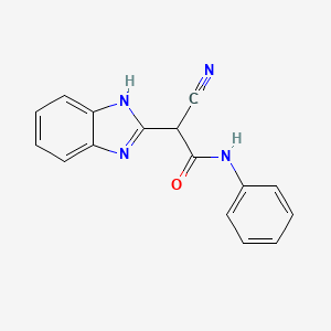 molecular formula C16H12N4O B2440231 2-(1H-1,3-benzodiazol-2-yl)-2-cyano-N-phenylacetamide CAS No. 717850-87-8