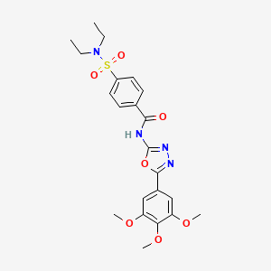 molecular formula C22H26N4O7S B2440235 4-(diethylsulfamoyl)-N-[5-(3,4,5-trimethoxyphenyl)-1,3,4-oxadiazol-2-yl]benzamide CAS No. 533870-77-8