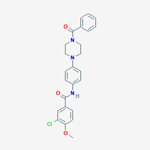 molecular formula C25H24ClN3O3 B244024 N-[4-(4-benzoyl-1-piperazinyl)phenyl]-3-chloro-4-methoxybenzamide 