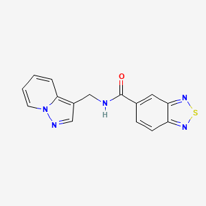 molecular formula C15H11N5OS B2440243 N-(pyrazolo[1,5-a]pyridin-3-ylmethyl)benzo[c][1,2,5]thiadiazole-5-carboxamide CAS No. 1396808-33-5