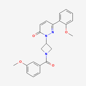 molecular formula C22H21N3O4 B2440245 2-[1-(3-Methoxybenzoyl)azetidin-3-yl]-6-(2-methoxyphenyl)pyridazin-3-one CAS No. 2380188-41-8