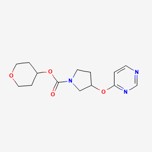 tetrahydro-2H-pyran-4-yl 3-(pyrimidin-4-yloxy)pyrrolidine-1-carboxylate