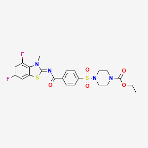 molecular formula C22H22F2N4O5S2 B2440254 (E)-ethyl 4-((4-((4,6-difluoro-3-methylbenzo[d]thiazol-2(3H)-ylidene)carbamoyl)phenyl)sulfonyl)piperazine-1-carboxylate CAS No. 851079-87-3