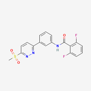 molecular formula C18H13F2N3O3S B2440255 2,6-difluoro-N-(3-(6-(methylsulfonyl)pyridazin-3-yl)phenyl)benzamide CAS No. 897614-15-2