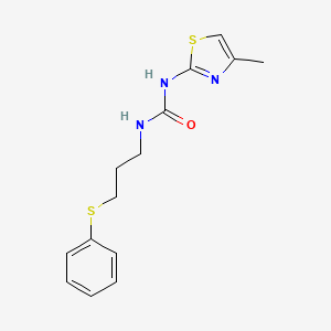 molecular formula C14H17N3OS2 B2440258 1-(4-Methylthiazol-2-yl)-3-(3-(phenylthio)propyl)urea CAS No. 900009-26-9