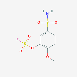 molecular formula C7H8FNO6S2 B2440270 2-Fluorosulfonyloxy-1-methoxy-4-sulfamoylbenzene CAS No. 2411262-06-9