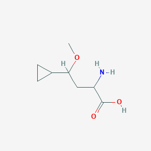 molecular formula C8H15NO3 B2440277 2-Amino-4-cyclopropyl-4-methoxybutanoic acid CAS No. 1909313-46-7