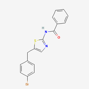 molecular formula C17H13BrN2OS B2440282 N-{5-[(4-溴苯基)甲基]-1,3-噻唑-2-基}苯甲酰胺 CAS No. 304895-35-0