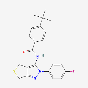 molecular formula C22H22FN3OS B2440283 4-tert-butyl-N-[2-(4-fluorophenyl)-4,6-dihydrothieno[3,4-c]pyrazol-3-yl]benzamide CAS No. 450343-05-2