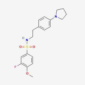 molecular formula C19H23FN2O3S B2440287 3-fluoro-4-methoxy-N-(4-(pyrrolidin-1-yl)phenethyl)benzenesulfonamide CAS No. 953942-96-6