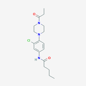 molecular formula C18H26ClN3O2 B244029 N-[3-chloro-4-(4-propanoylpiperazin-1-yl)phenyl]pentanamide 