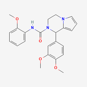 molecular formula C23H25N3O4 B2440290 1-(3,4-dimethoxyphenyl)-N-(2-methoxyphenyl)-3,4-dihydro-1H-pyrrolo[1,2-a]pyrazine-2-carboxamide CAS No. 899960-80-6
