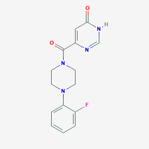 molecular formula C15H15FN4O2 B2440291 (4-(2-氟苯基)哌嗪-1-基)(6-羟基嘧啶-4-基)甲酮 CAS No. 2034444-84-1