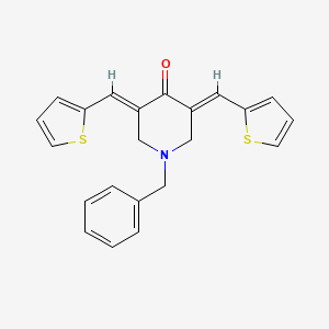molecular formula C22H19NOS2 B2440294 1-苄基-3,5-双（2-噻吩基亚甲基）四氢-4（1H）-吡啶酮 CAS No. 1214740-82-5