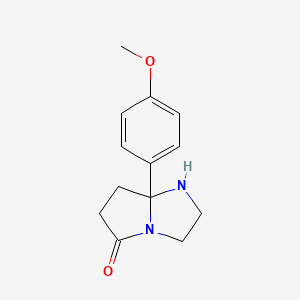molecular formula C13H16N2O2 B2440295 7a-(4-methoxyphenyl)-hexahydro-1H-pyrrolo[1,2-a]imidazolidin-5-one CAS No. 5983-78-8
