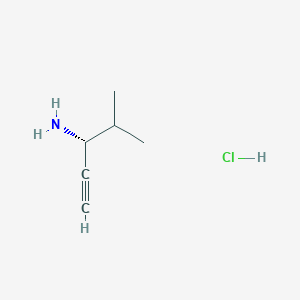 molecular formula C6H12ClN B2440297 (3R)-4-甲基戊-1-炔-3-胺;盐酸盐 CAS No. 2169996-70-5