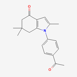 molecular formula C19H21NO2 B2440304 1-(4-アセチルフェニル)-2,6,6-トリメチル-5,7-ジヒドロインドール-4-オン CAS No. 627835-15-8