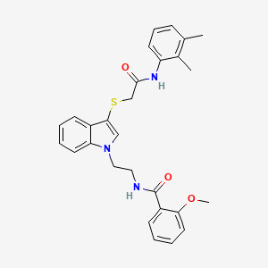 N-(2-(3-((2-((2,3-dimethylphenyl)amino)-2-oxoethyl)thio)-1H-indol-1-yl)ethyl)-2-methoxybenzamide