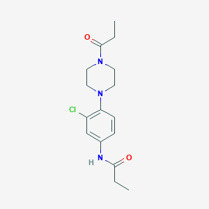 molecular formula C16H22ClN3O2 B244031 N-[3-chloro-4-(4-propanoylpiperazin-1-yl)phenyl]propanamide 