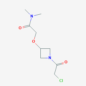 molecular formula C9H15ClN2O3 B2440313 2-[1-(2-Chloroacetyl)azetidin-3-yl]oxy-N,N-dimethylacetamide CAS No. 2411240-77-0