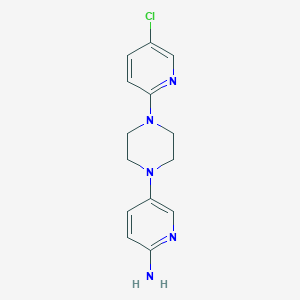 molecular formula C14H16ClN5 B2440314 5-[4-(5-Chloropyridin-2-yl)piperazin-1-yl]pyridin-2-amine CAS No. 1184142-66-2