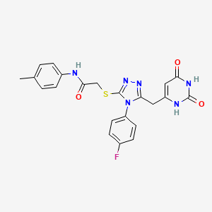 2-((5-((2,6-dioxo-1,2,3,6-tetrahydropyrimidin-4-yl)methyl)-4-(4-fluorophenyl)-4H-1,2,4-triazol-3-yl)thio)-N-(p-tolyl)acetamide