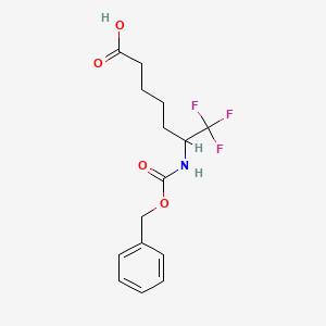 molecular formula C15H18F3NO4 B2440319 7,7,7-Trifluoro-6-(phenylmethoxycarbonylamino)heptanoic acid CAS No. 2287330-89-4