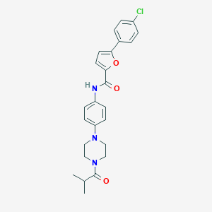 molecular formula C25H26ClN3O3 B244032 5-(4-chlorophenyl)-N-[4-(4-isobutyryl-1-piperazinyl)phenyl]-2-furamide 